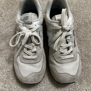 New Balance Neutral Beige Suede & Mesh Trainers